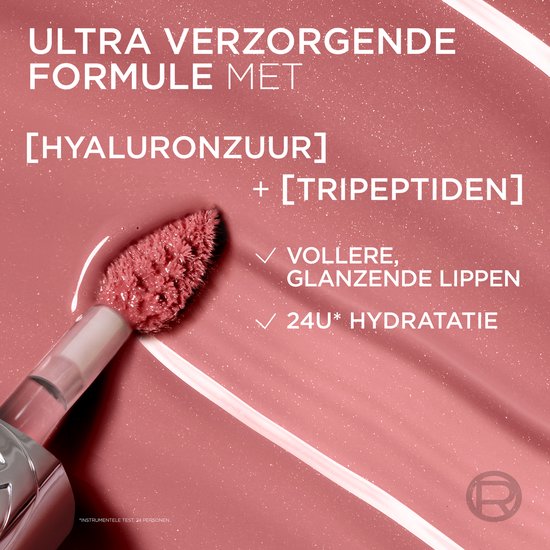 L'Oréal Paris Plump Ambition 650 Nude Macaron Huile à Lèvres - Huile à lèvres avec acide hyaluronique - Pour des lèvres plus pulpeuses et douces - Rouge Chaud - 5,4 g