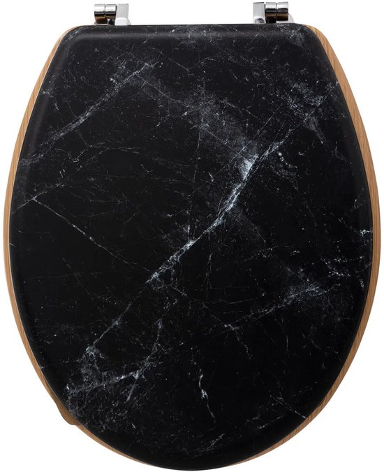 5Five Léa Abattant WC effet marbre - 36x43x5cm - Zwart