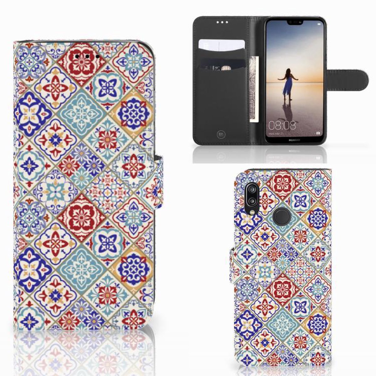 Samsung Galaxy A30 Bookcase Tiles Color
