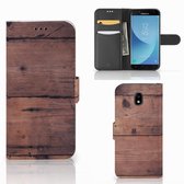 Smartphone Hoesje Geschikt voor Samsung A30 Book Style Case Old Wood