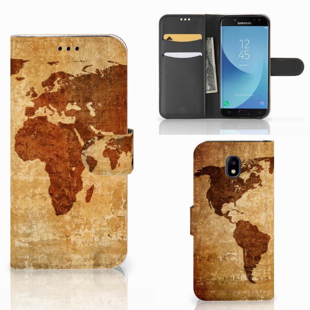 Boekhoesje voor Samsung Galaxy A30 Flip Cover Wereldkaart
