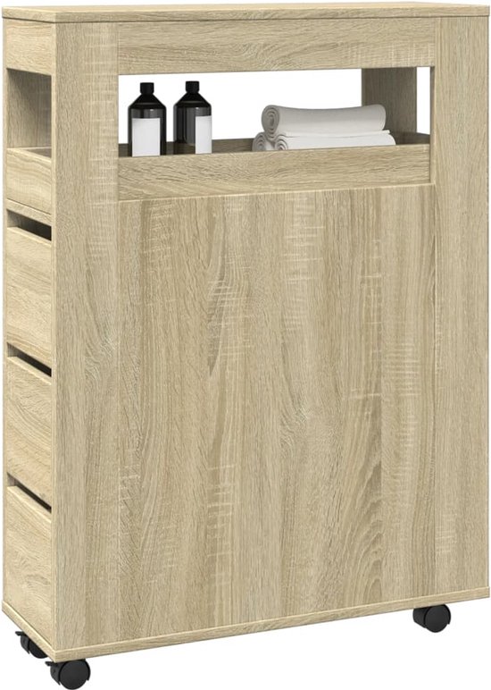 vidaXL - Badkamermeubel - Zwart - Bewerkt hout | Leen Bakker