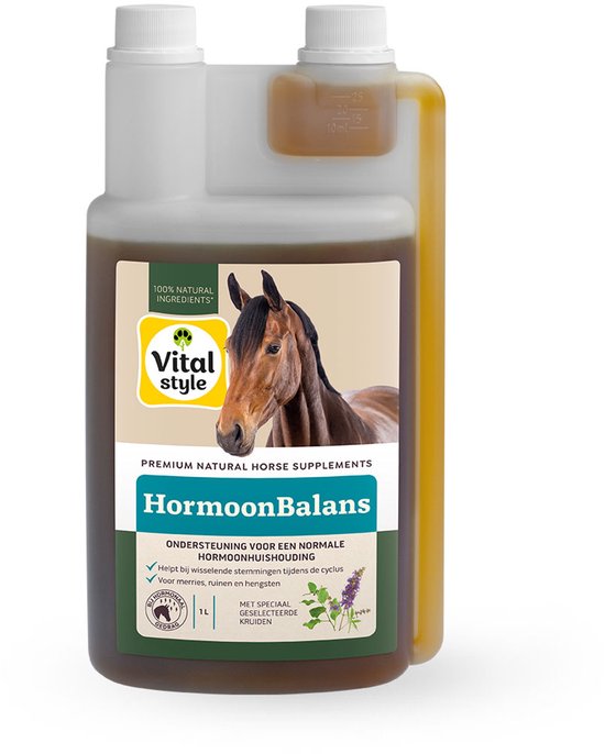 VITALstyle Hormoonbalans - Paarden Supplement - De Ondersteuning Voor Een Optimale Hormoonhuishouding - Met o.a. Monnikspeper & Ashwagandha - 1 L VITALstyle Hormoonbalans - Paarden Supplement - De Ondersteuning Voor Een Optimale Hormoonhuishouding - Met o.a. Monnikspeper & Ashwagandha - 1 L
