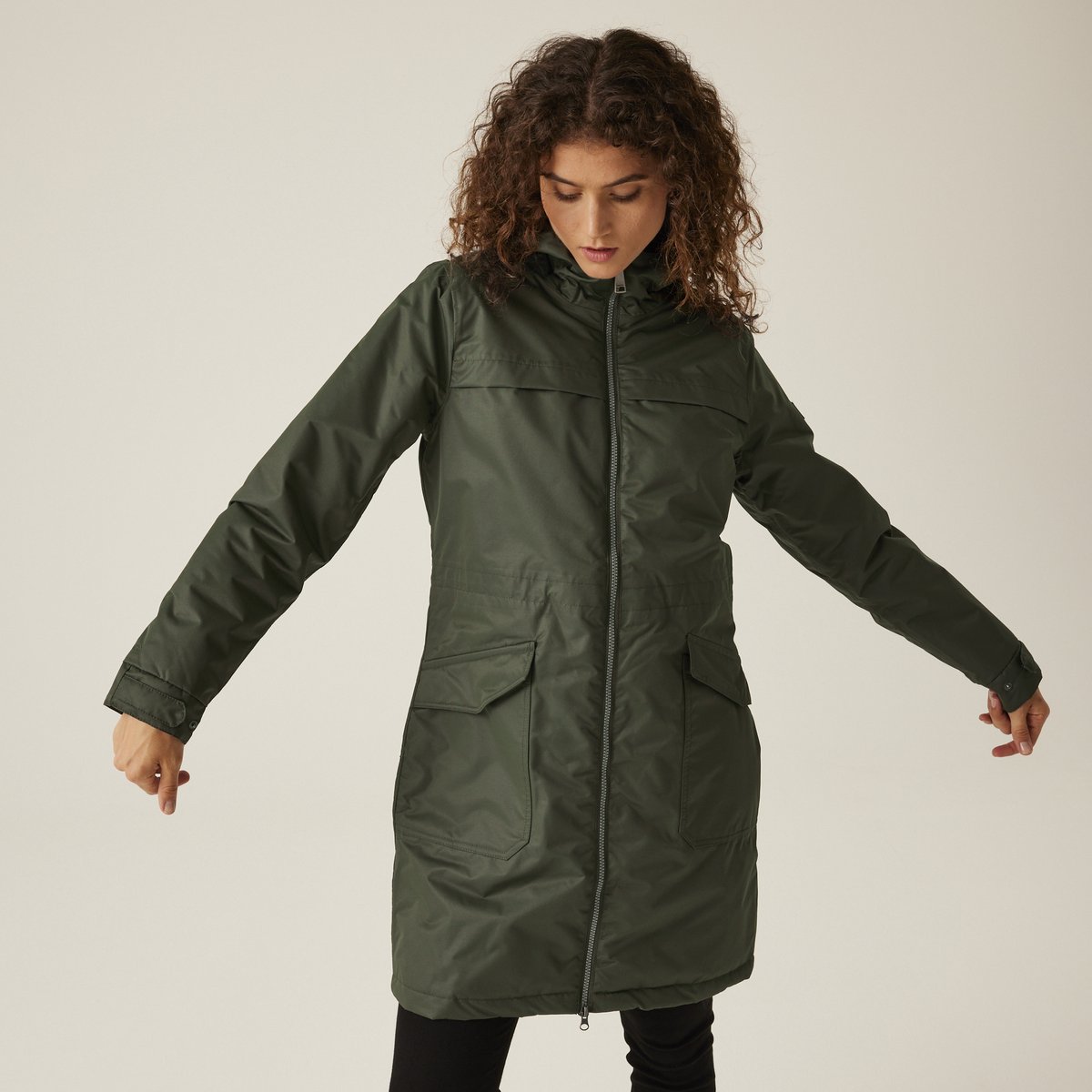 Regenjas Wandelen Dames Waterproof Ademend Lichtgewicht Romine Ii Groen