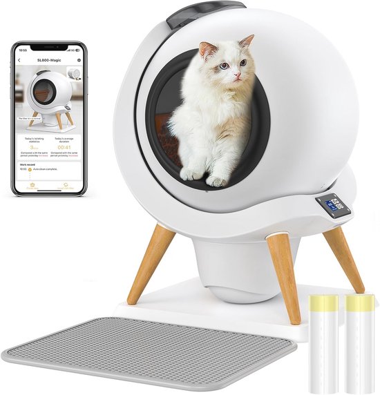Automatische kattenbak, grote zelfreinigende kattenbak met open