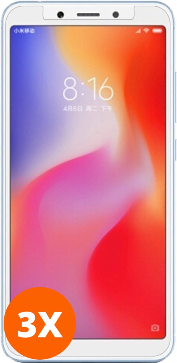 Mobigear Screenprotector geschikt voor Xiaomi Redmi 6A Glazen | Mobigear Screenprotector - Case Friendly (3-Pack)