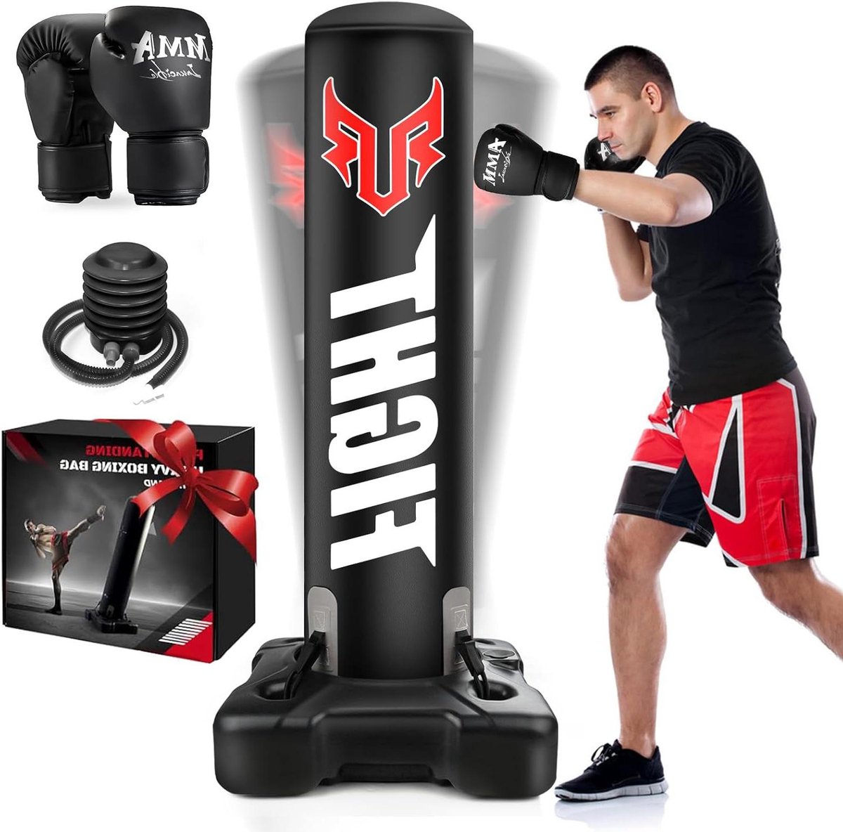 Staande bokszak voor volwassenen - kickboksen en MMA training - met accessoires