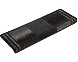 The Living Store Trapmatten zelfklevend 15 st 65x21x4 cm zwart en grijs - Trapmatten - Anti Slip - Trappen Veilig Maken - Vloerbescherming - Traptreden Bekleden