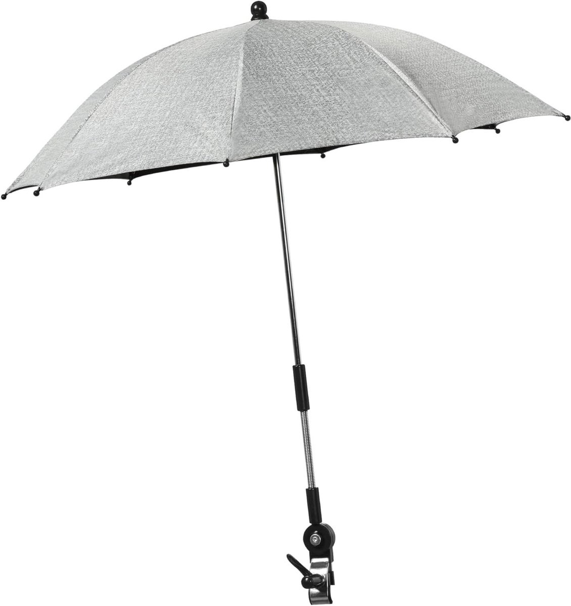 Kantelbare Strandparasol met Klem - UV-bescherming 50+ - Zwart