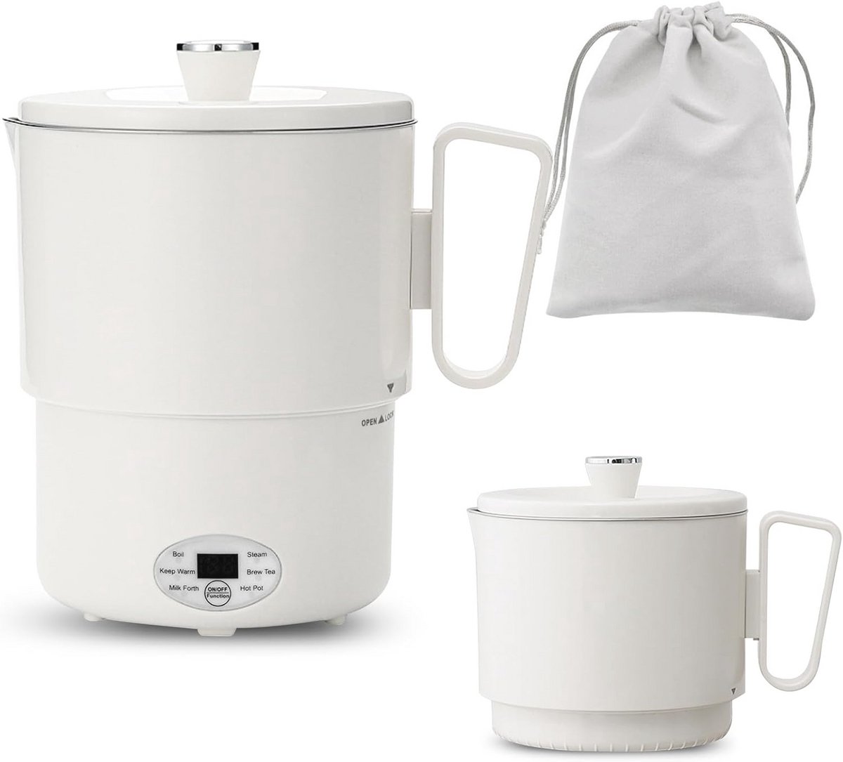 Opvouwbare Reiswaterkoker 1 Liter - Compacte en Draagbare Mini Waterkoker voor Kamperen en Reizen - 500 W met Warmhoudfunctie