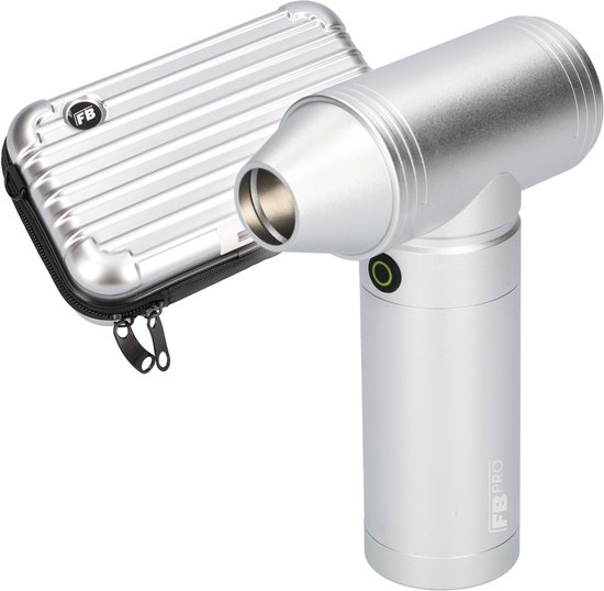 Turbo luchtblazer USB-C oplaadbaar 100g stuwkracht 1000mAh compact air duster luchtpistool zilver