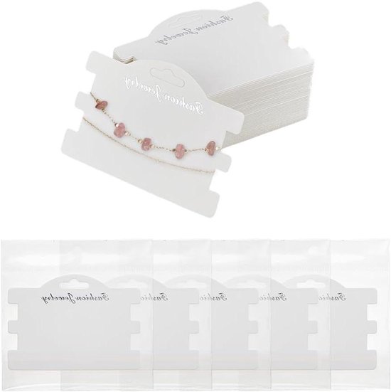 FineInno 200 stuks displaykaarten oorbellen van papier met 200 opp zakjes voor sieraden, oorbellen en halsketting, display (200 kaarten 200 opp bags