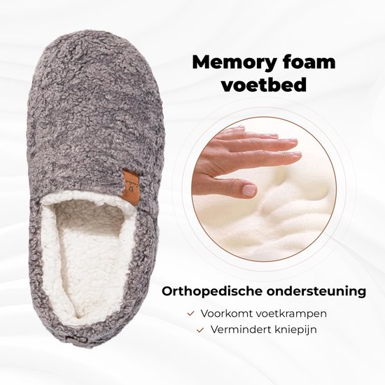 Pantoufles femmes Femme - Comfeet - Taille 40/41 - Grijs - Antidérapants - Pantoufles