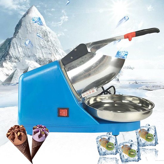 YILIKISS Electric Ice Crusher Ice Shaver Machine for Home and Commercial Use Snow Cone Machine, Stainless Steel, Shaved Ice Machine, 300W, Orange