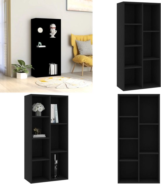 vidaXL Boekenkast 50x25x104 cm bewerkt hout zwart