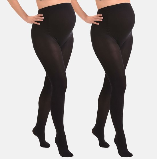 Mamsy - Lot de 2 collants de maternité opaques 60 deniers - Zwart - M
