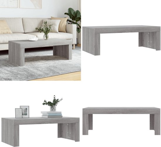 vidaXL Salontafel 102 x 50 x 36 cm, bois , chêne Sonoma gris