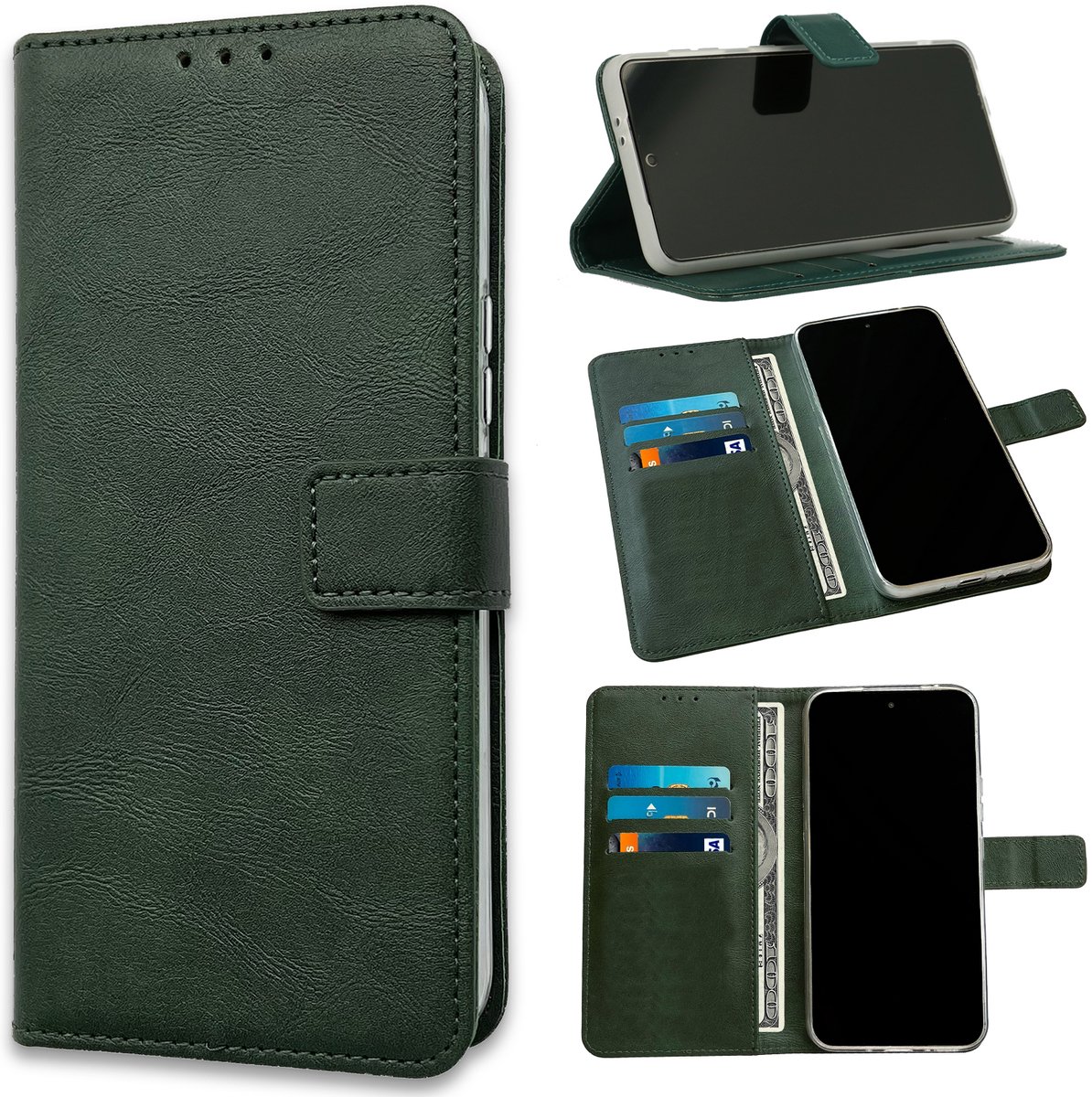 Casemania Hoesje Geschikt voor Apple iPhone 16e - Groen - Portemonnee Book Case