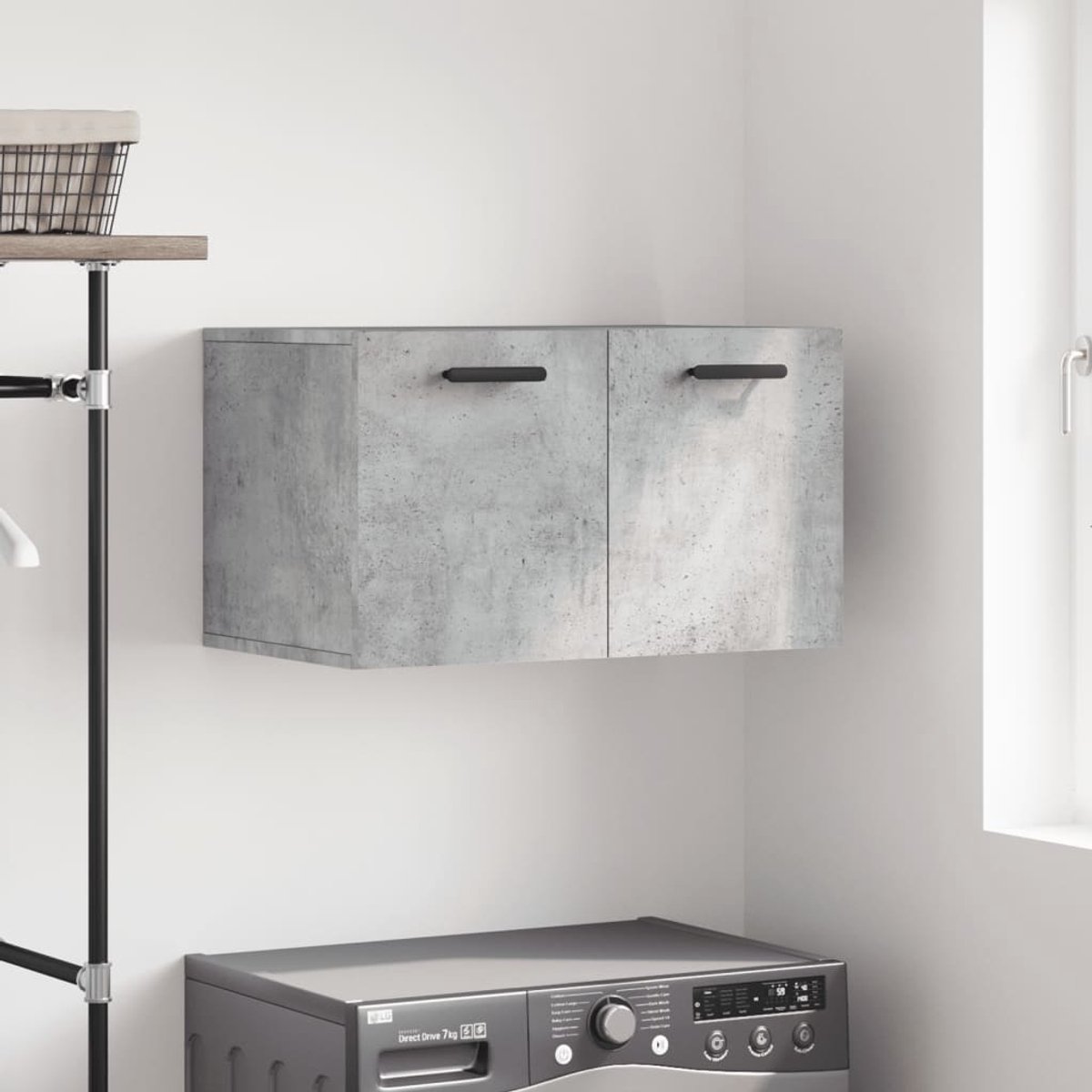 vidaXL Wandkast 60x36,5x35 cm bewerkt hout gerookt eikenkleurig, hangkast, muurkast, zwevende kast, hangende kast, opbergkast, opslagkast
