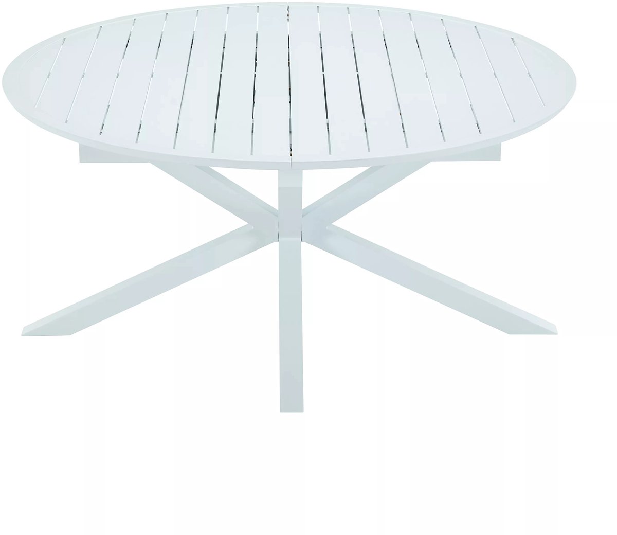 Vente-unique Verlengbare ronde tuineettafel van aluminium L150/200 cm - Wit - YOHA van MYLIA L 204 cm x H 75 cm x D 150 cm