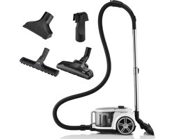 ETA Stormy Home Stofzuiger zonder Zak met Opzetstukken – ECO-motor, HEPA 13 Filter en 360° Draaibaar - Actieradius 9 Meter – 2,2 Liter – Zwart