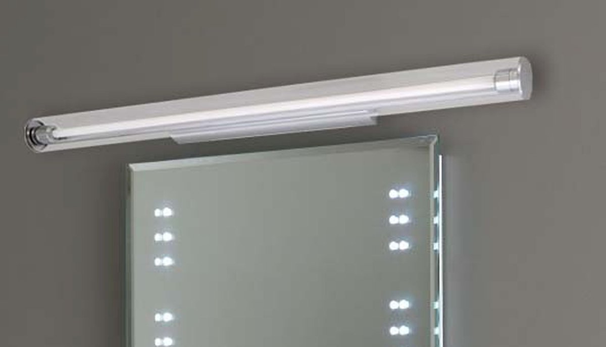 Licht-Erlebnisse - Isa - Wandlamp - IP43 - 4000K - 1900lm - van - Kunststoff verchromt & Echtglas - in - Zilver-chroom - Wandlamp Badkamer