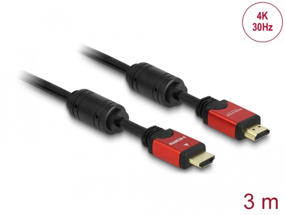 "Delock - Kabel HDMI A-A St-St 1.3 3,0m rot Premium"