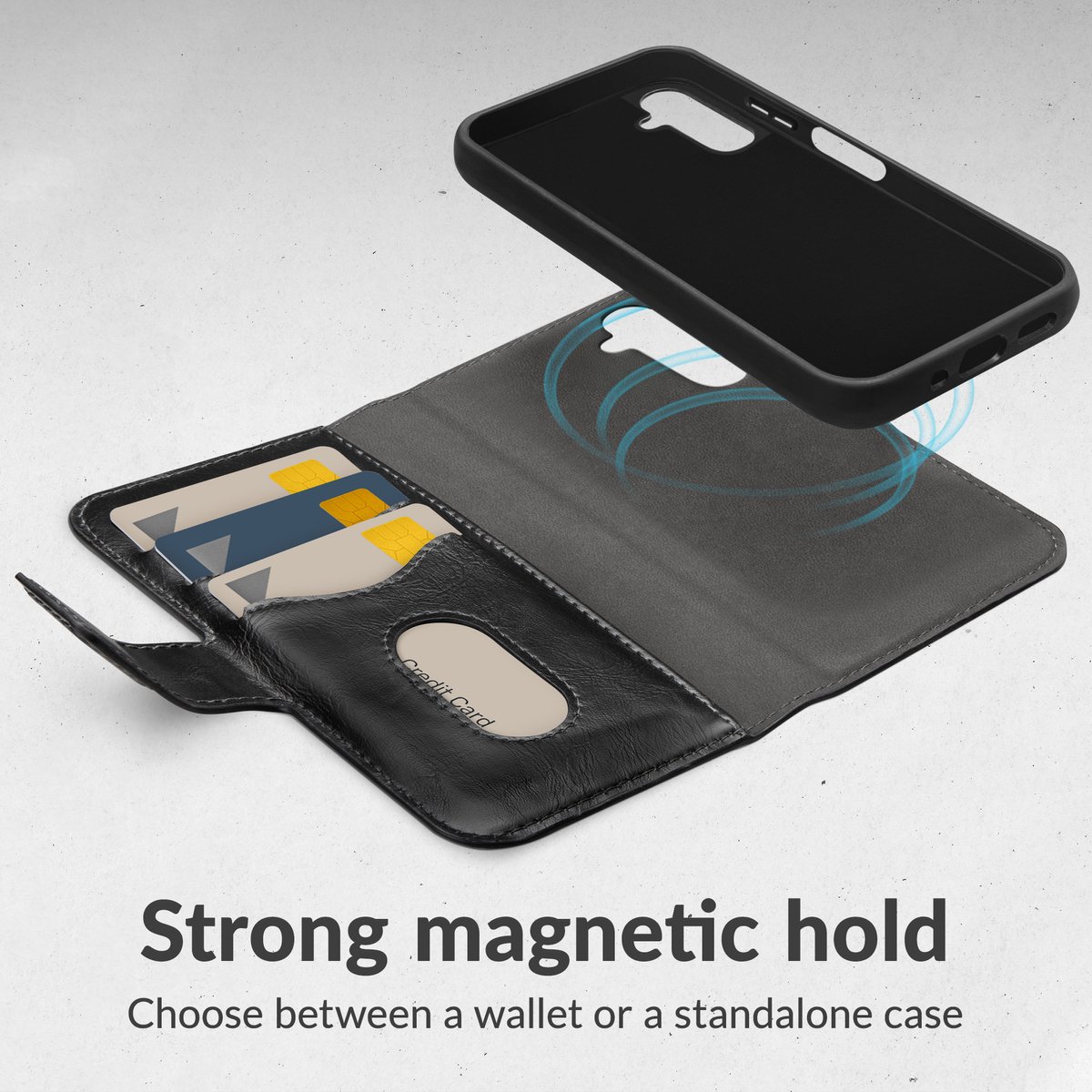 Mobilize Telefoonhoesje geschikt voor Samsung Galaxy A56 Hoesje | Mobilize Magnet Gelly Uitneembare 2in1 Bookcase Portemonnee | Pasjeshouder voor 3 Pasjes | Telefoonhoesje voor Pinpas / OV Kaart / Rijbewijs - Zwart