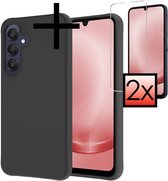 Coque arrière en Siliconen pour Samsung A26 avec 2 films de protection d'écran - Zwart