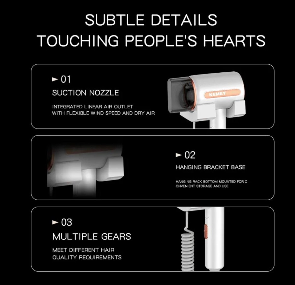 FuturiQ FTQ-6873 Wandföhn Compact en Krachtig met Type-C - afbeelding 2