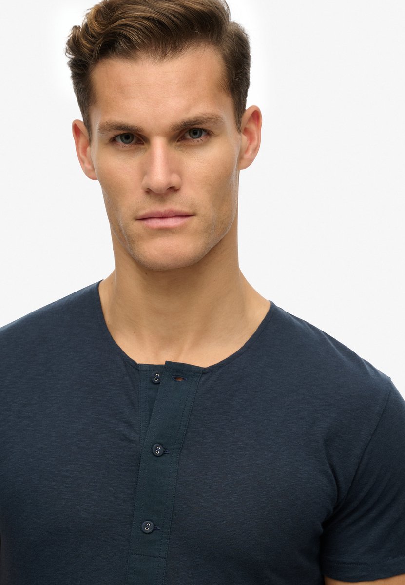 Superdry The Merchant Store Grandad-top met korte mouwen Heren Tops Marineblauw
