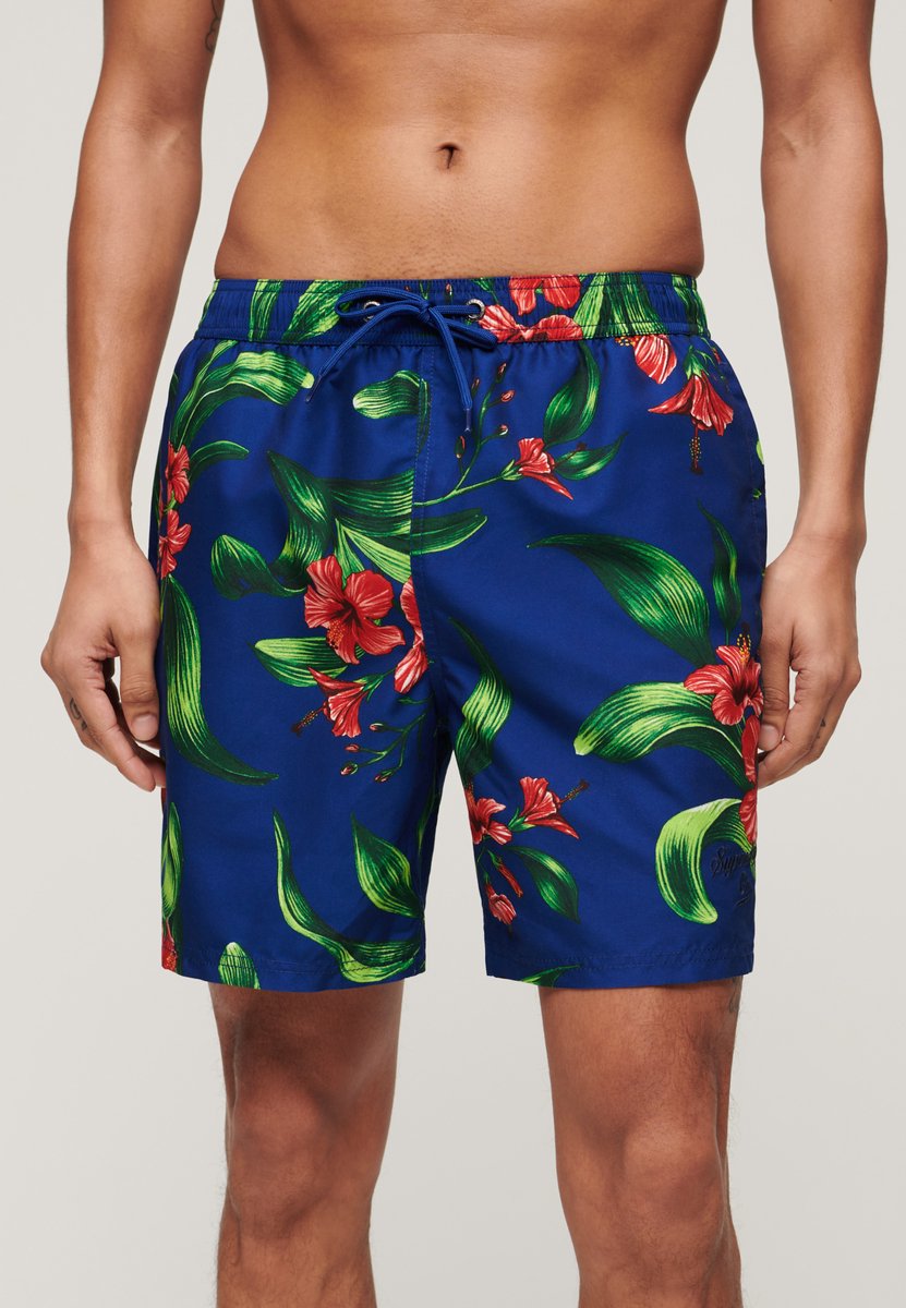 Superdry Gerecyclede Hawaïaanse zwemshort 43 cm Heren Zwembroeken Blauw