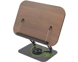 Leafu Boekenstandaard - Verstelbaar Laptop Standaard - Kookboekhouder - Tablet Standaard - Boekenhouder - Hout – Aluminium
