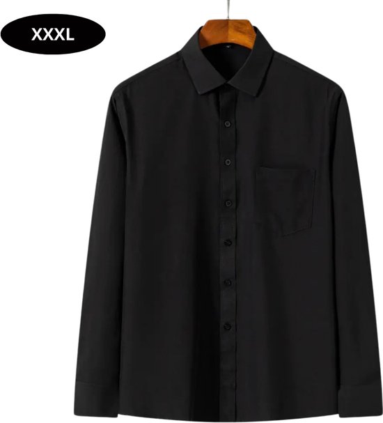 Chemise Nivard Homme - Adultes - Manches longues - Sans repassage - Manches longues - Zwart - Taille XXXL