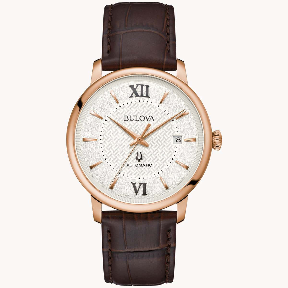 Bulova Hudson 97B225 Horloge - Leer - Bruin - Ø 39 mm