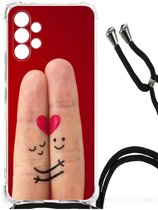 Coque hybride antichoc Samsung Galaxy A13 4G Coque de téléphone robuste avec bordure transparente Love