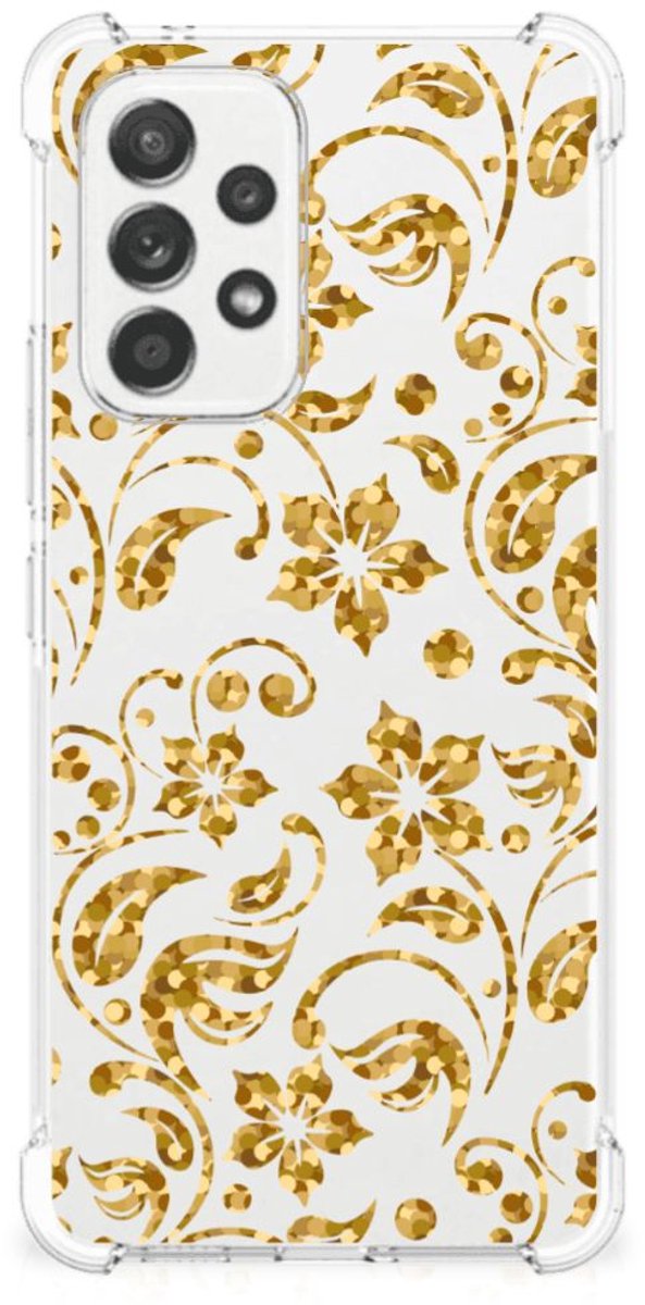 Samsung Galaxy A53 5G Case Gouden Bloemen