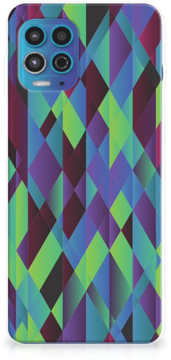Motorola Moto G100 TPU Hoesje Abstract Green Blue