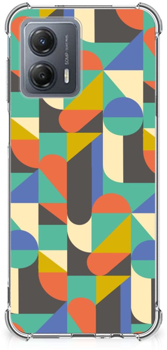 Motorola Moto G53 Doorzichtige Silicone Hoesje Funky Retro