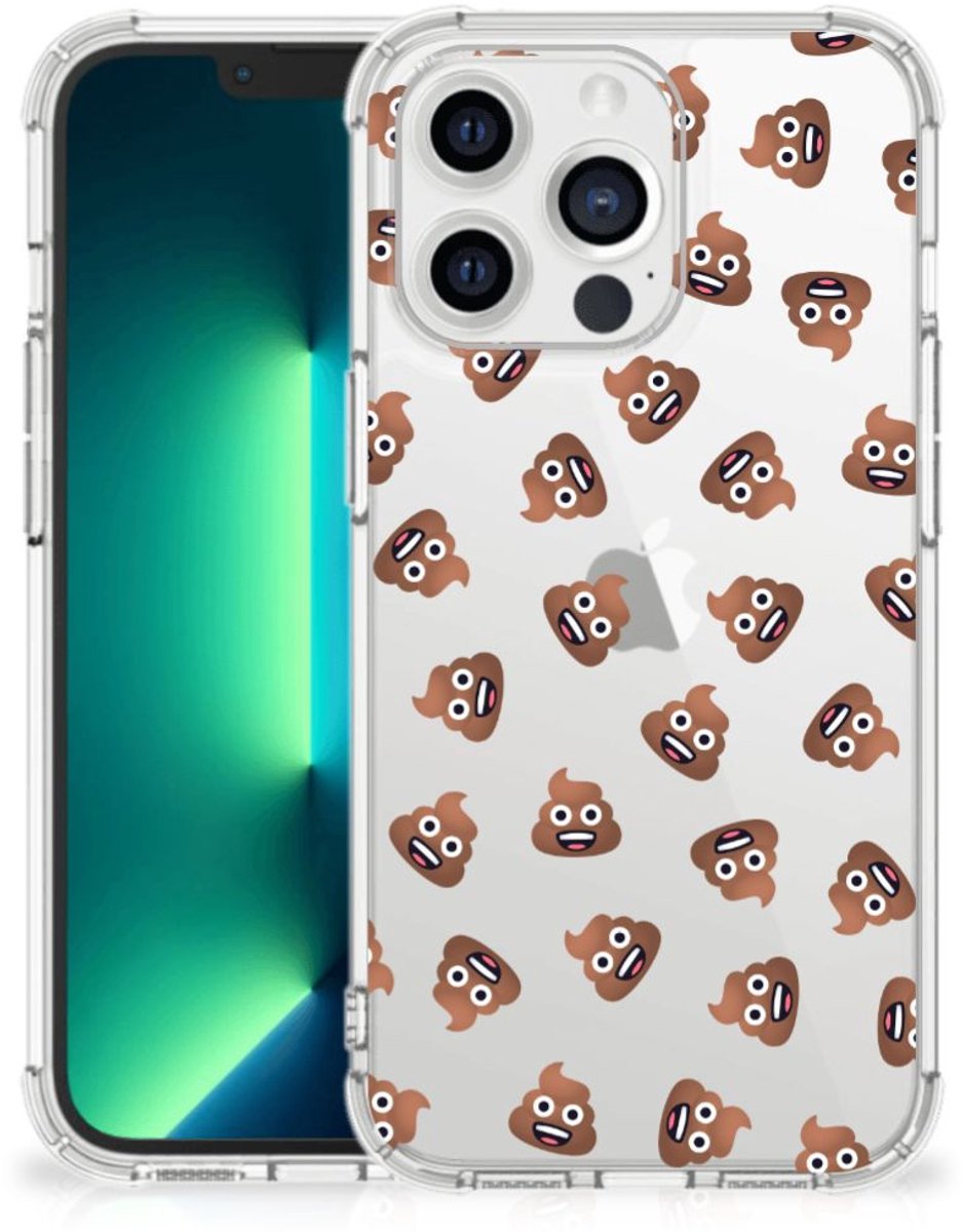 Doorzichtige Silicone Hoesje voor iPhone 13 Pro Max Poep Emojis