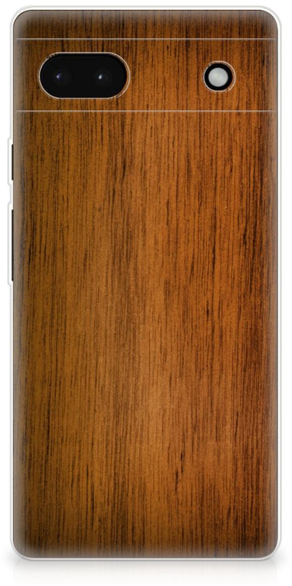 Google Pixel 6A Bumper Hoesje Donker Hout
