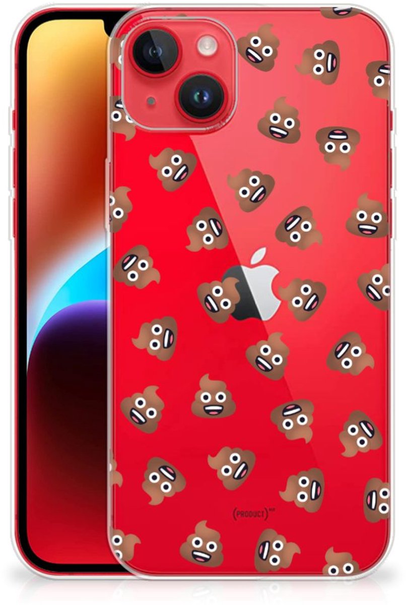 TPU bumper voor iPhone 14 Plus Poep Emojis
