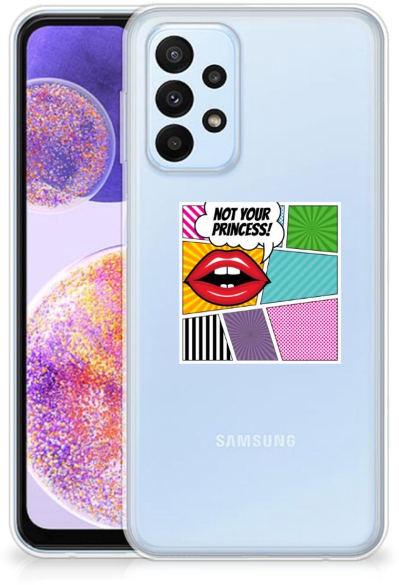 Back Cover voor Samsung Galaxy A23 Silicone Back Cover Popart Princess