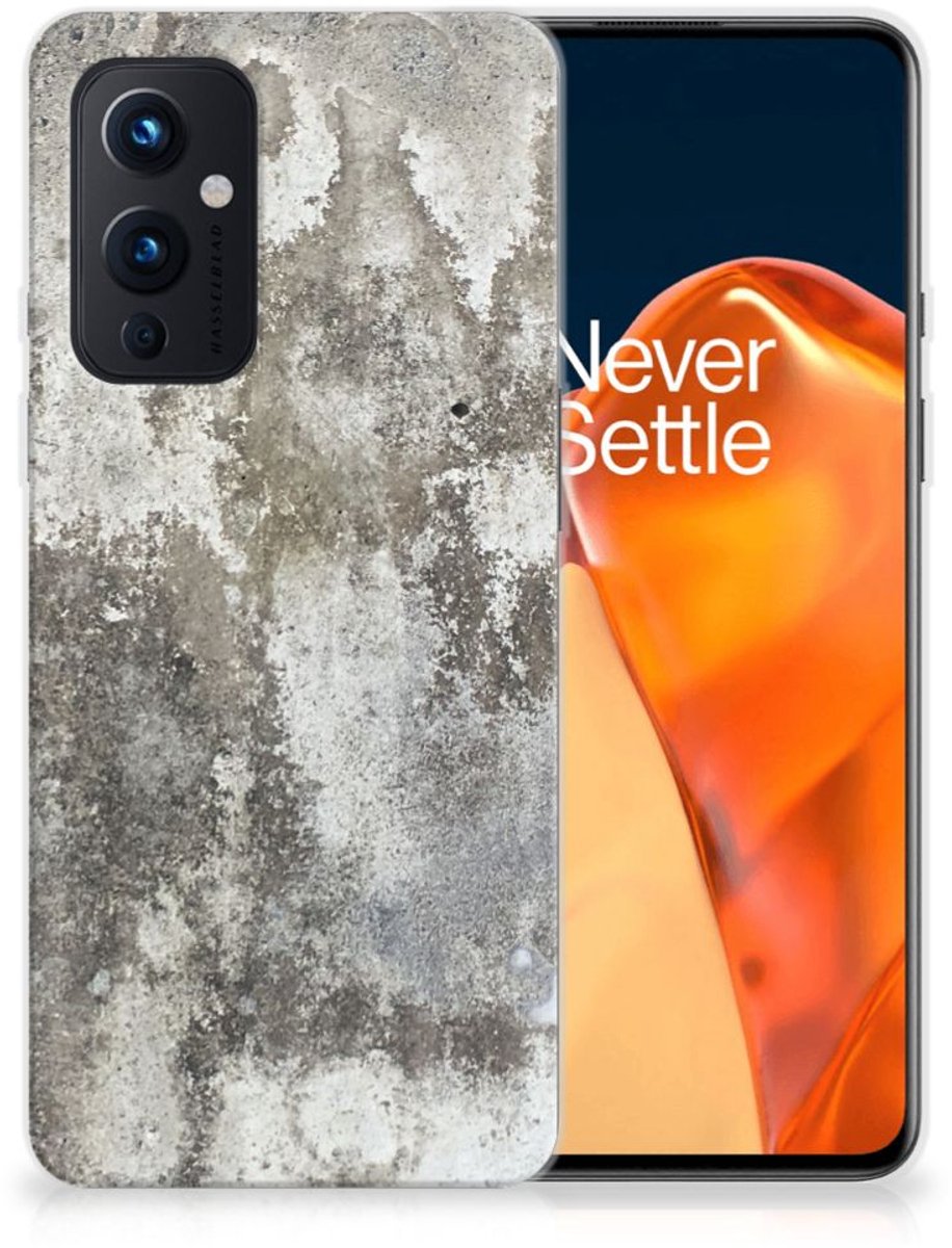 OnePlus 9 TPU Siliconen Hoesje Beton Print