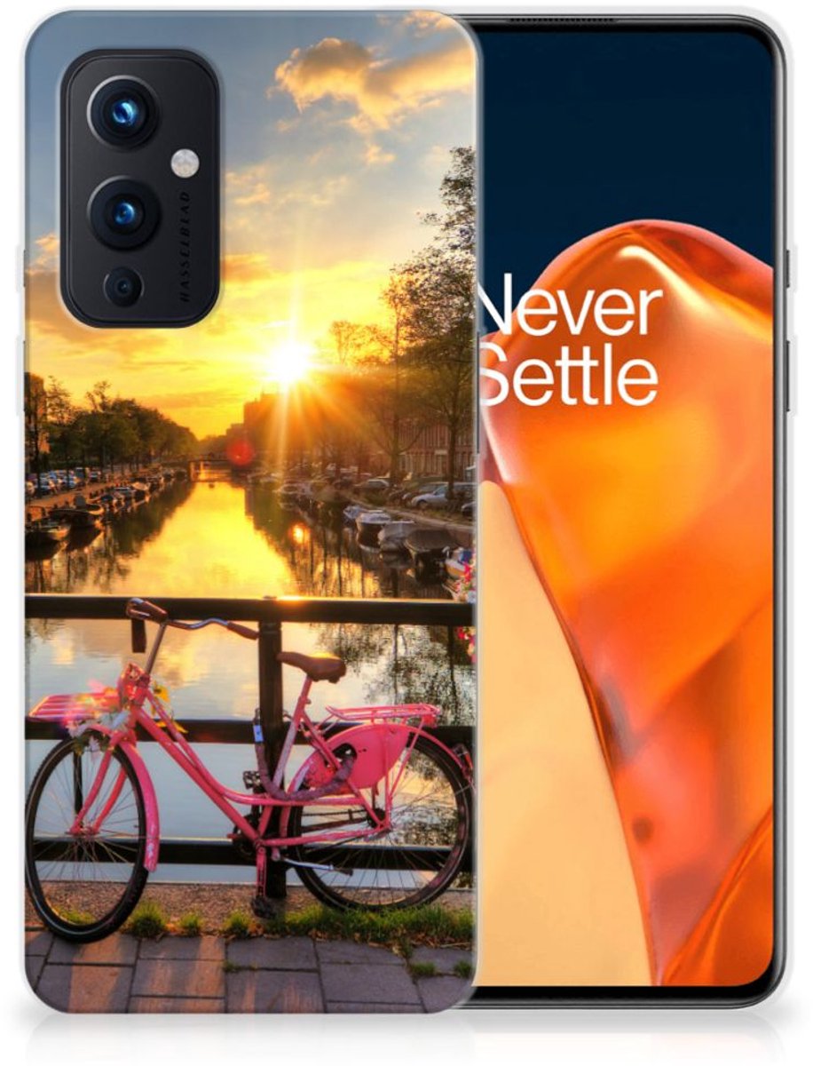 Back Cover voor OnePlus 9 Siliconen Back Cover Amsterdamse Grachten
