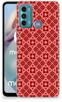 Coque pour téléphone portable Coque Motorola Moto G60 avec texte Batik Rouge