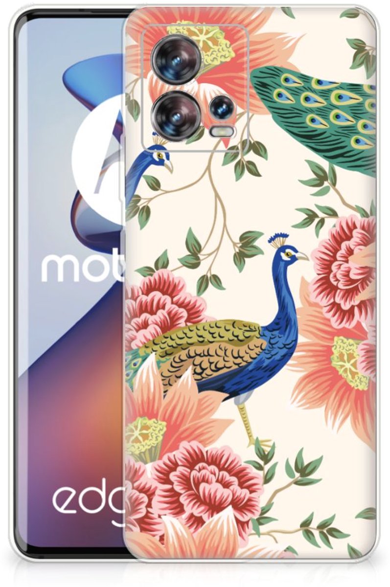 TPU Hoesje voor Motorola Edge 30 Fusion Pink Peacock
