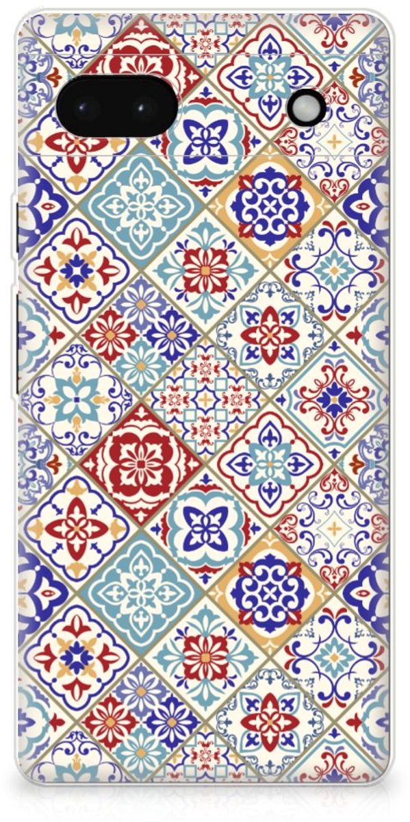 Google Pixel 6A TPU Siliconen Hoesje Tiles Color