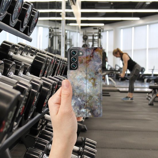 Bookcase Samsung Galaxy S22 Plus Smart Cover Marble Grijs