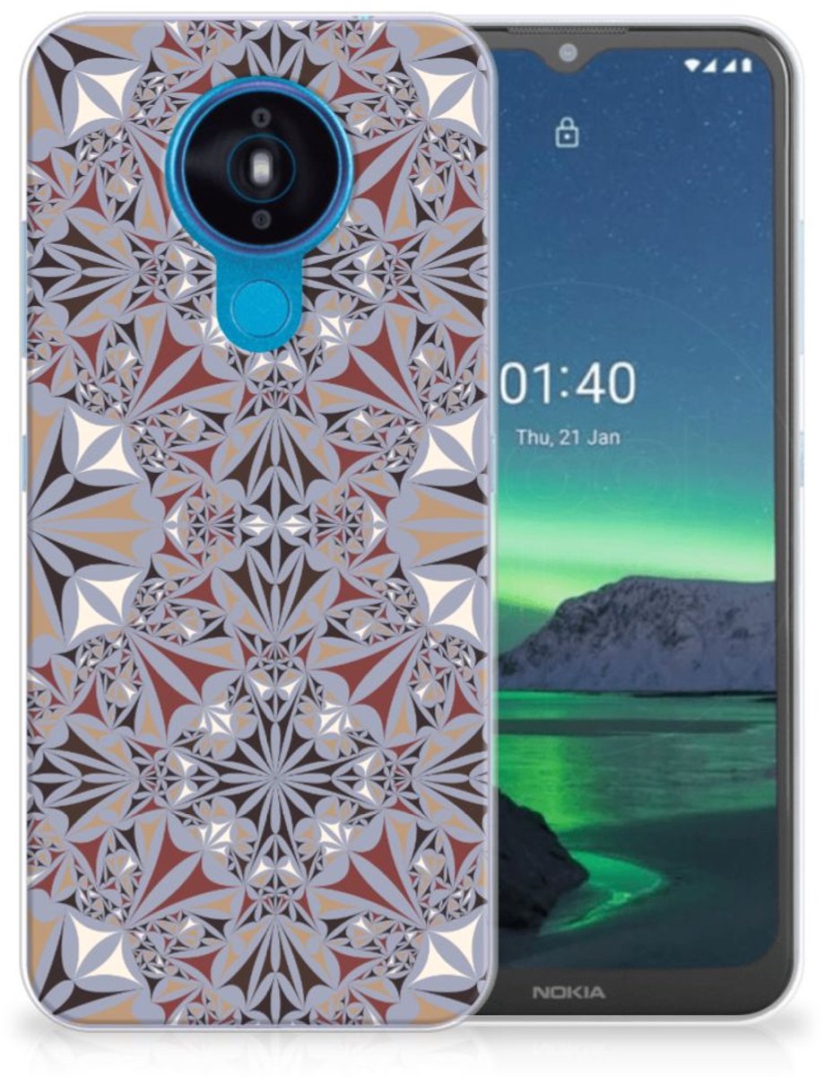 Nokia 1.4 TPU Siliconen Hoesje Flower Tiles
